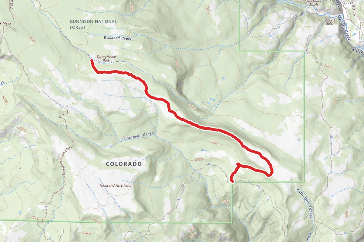 Buck Mesa Trail route map