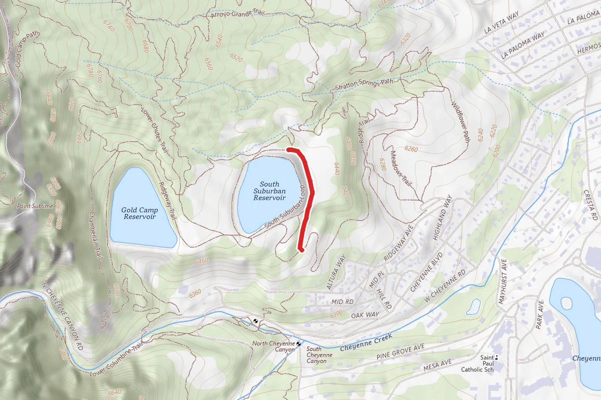 Ponderosa Trail route map