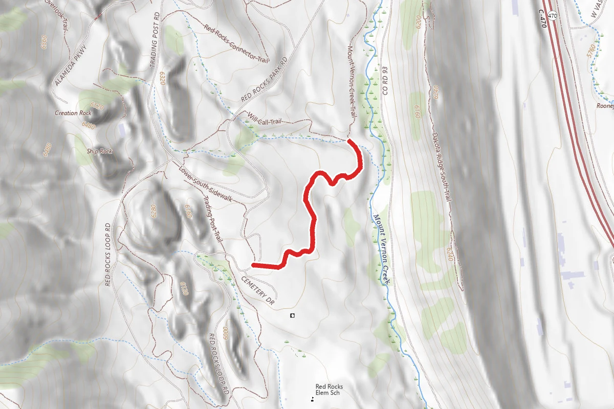 Mount Vernon Creek Trail route map