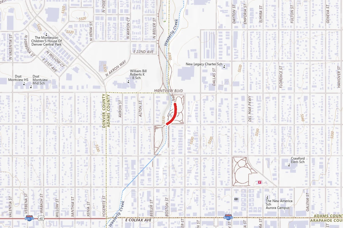 Westerly Creek Trail route map