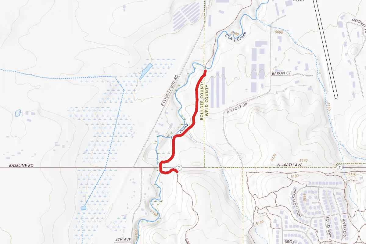 Coal Creek Trail route map