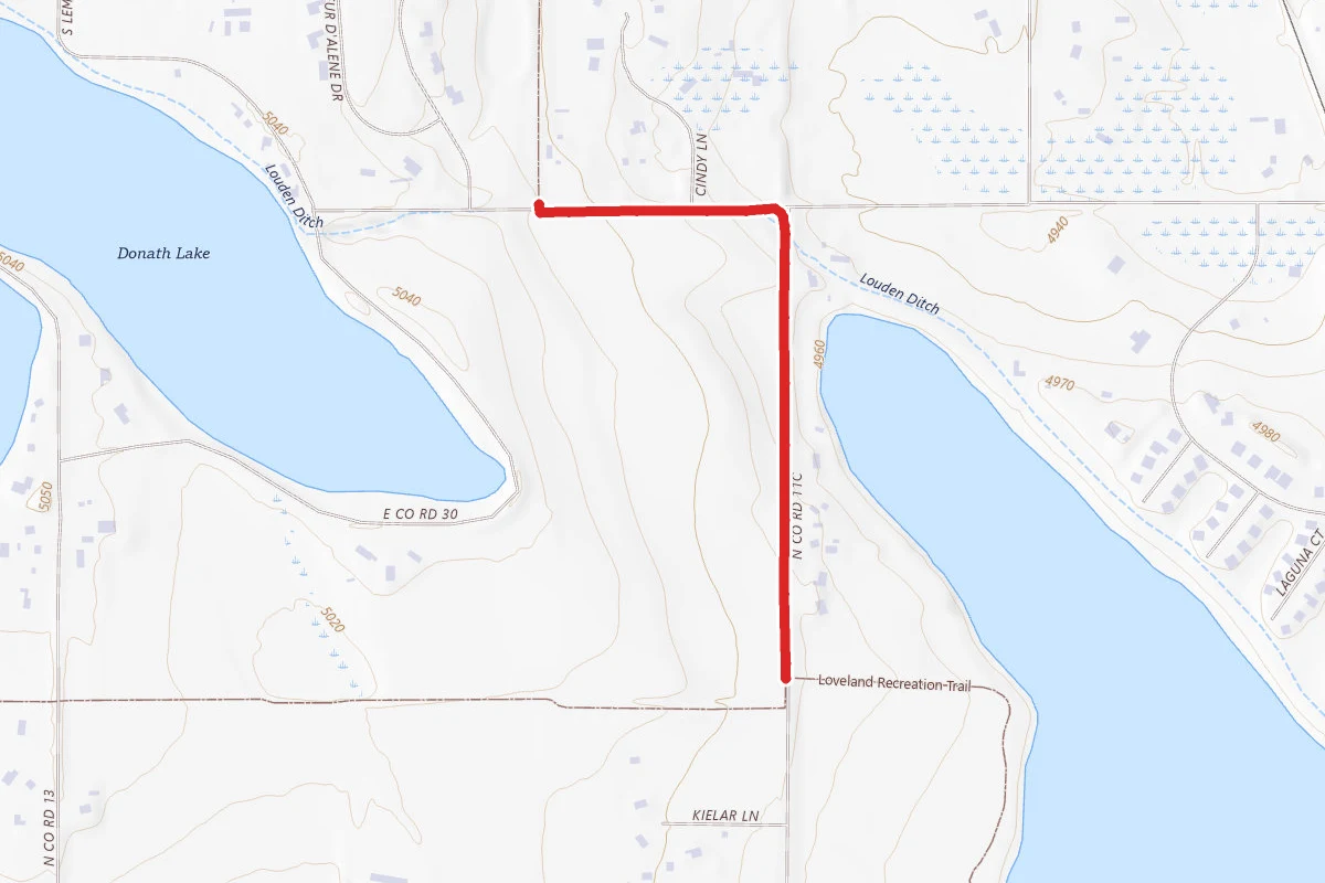 Colorado Front Range Trail route map