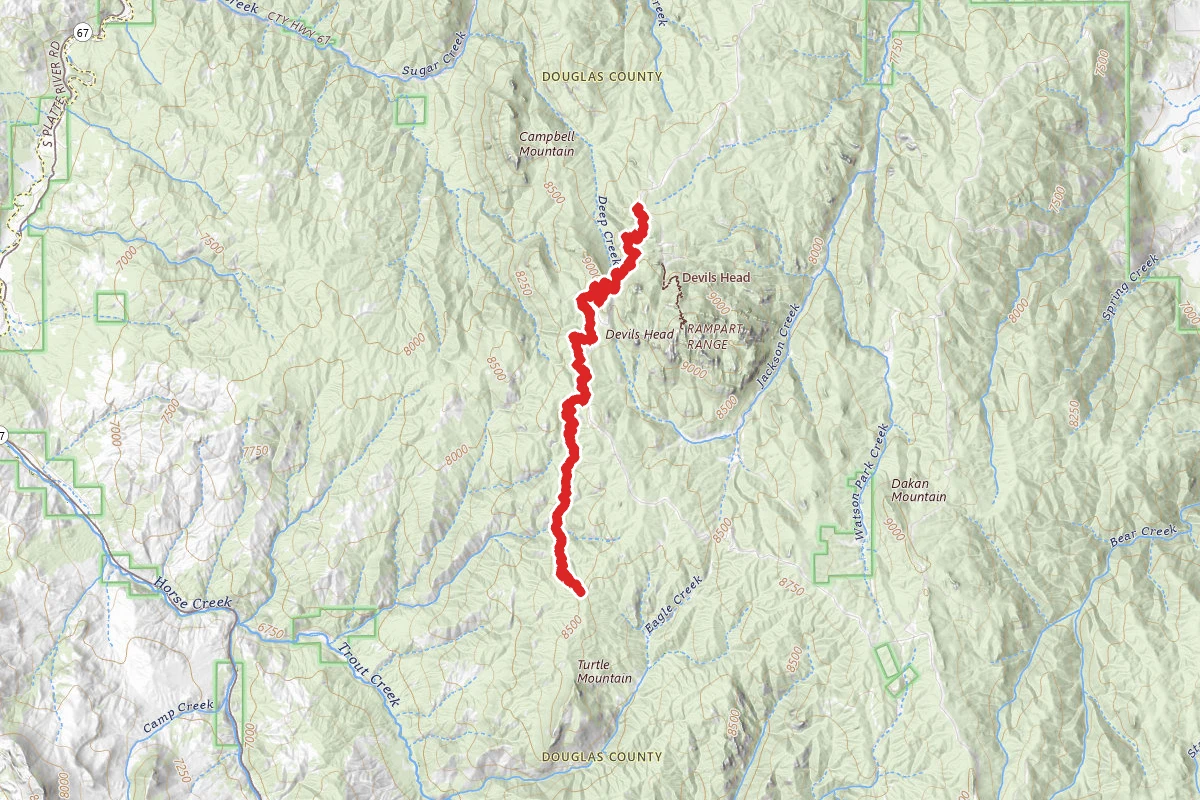 Long Hollow Trail route map