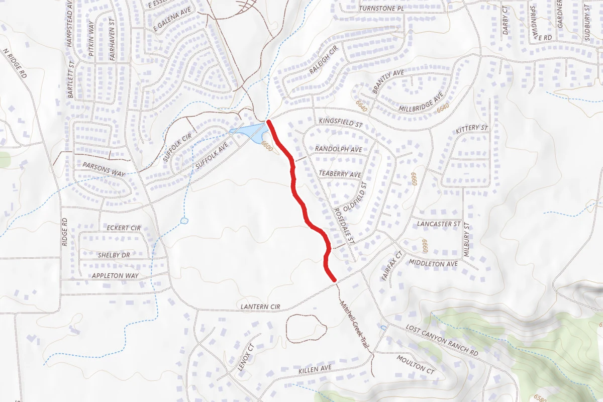 Mitchell Creek Trail route map