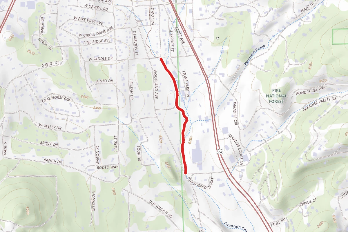 Ute Pass Regional Trail route map