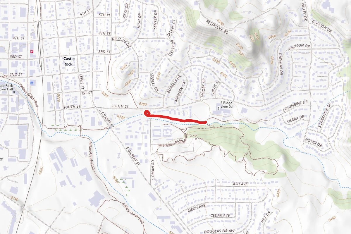 Memmen Ridge Trail route map