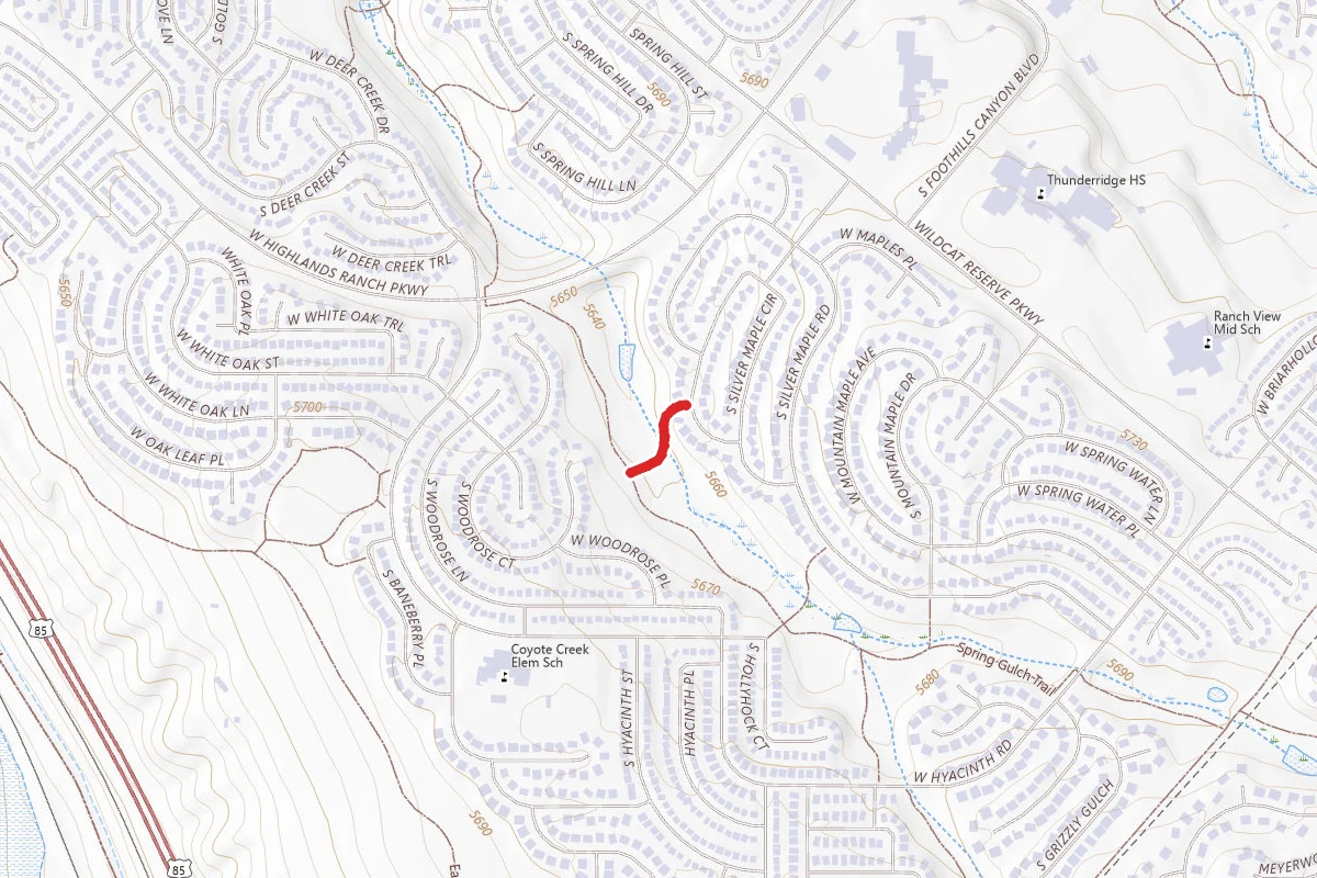 Spring Gulch Trail route map