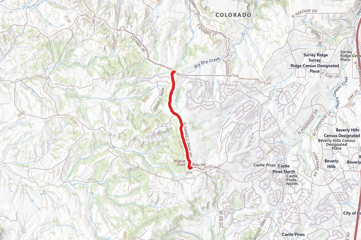 Daniels Park Trail route map