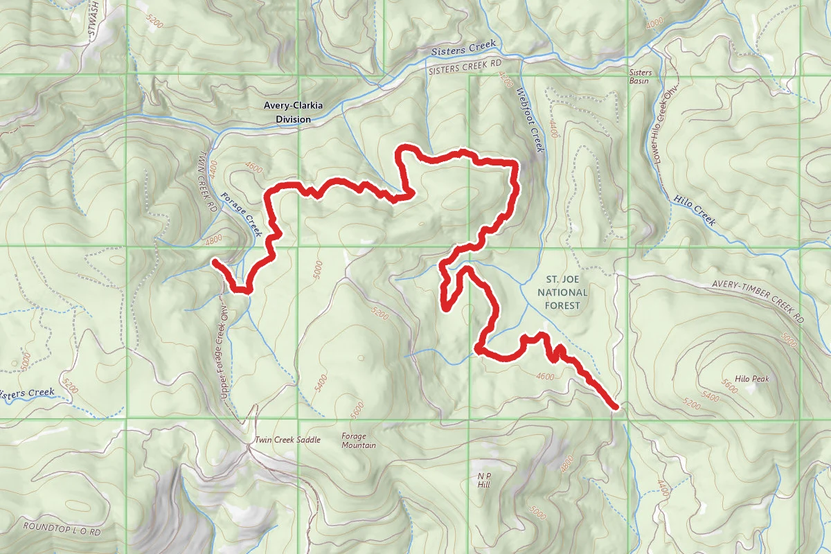 Forage Creek Ohv route map