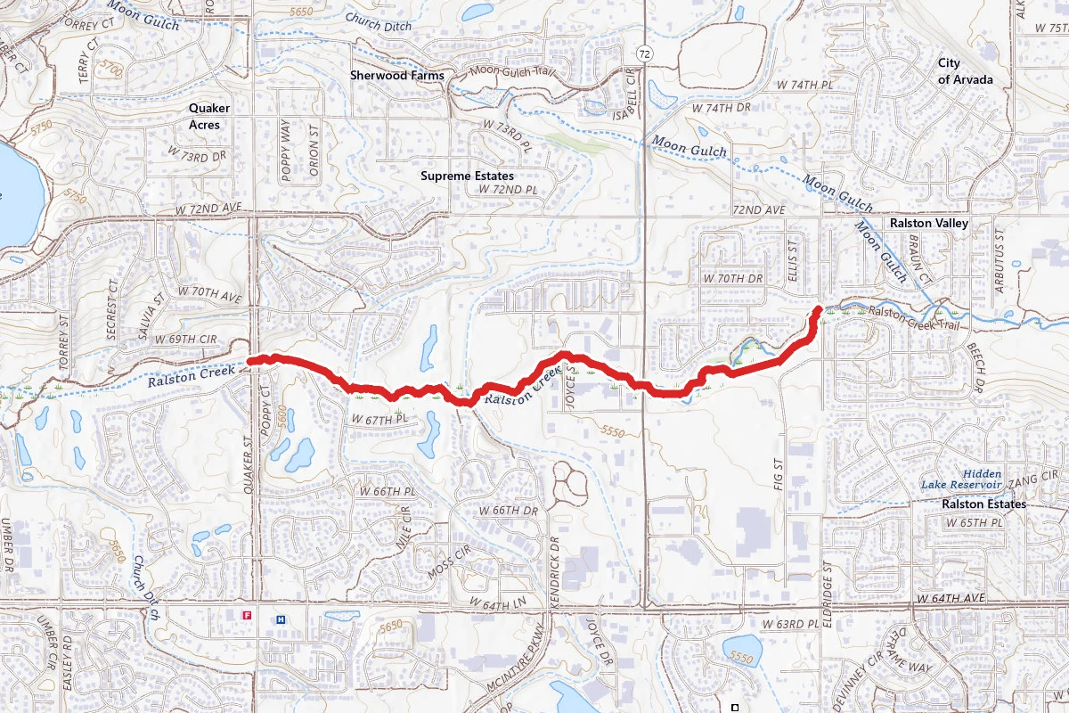 Ralston Creek Equestrian Trail route map