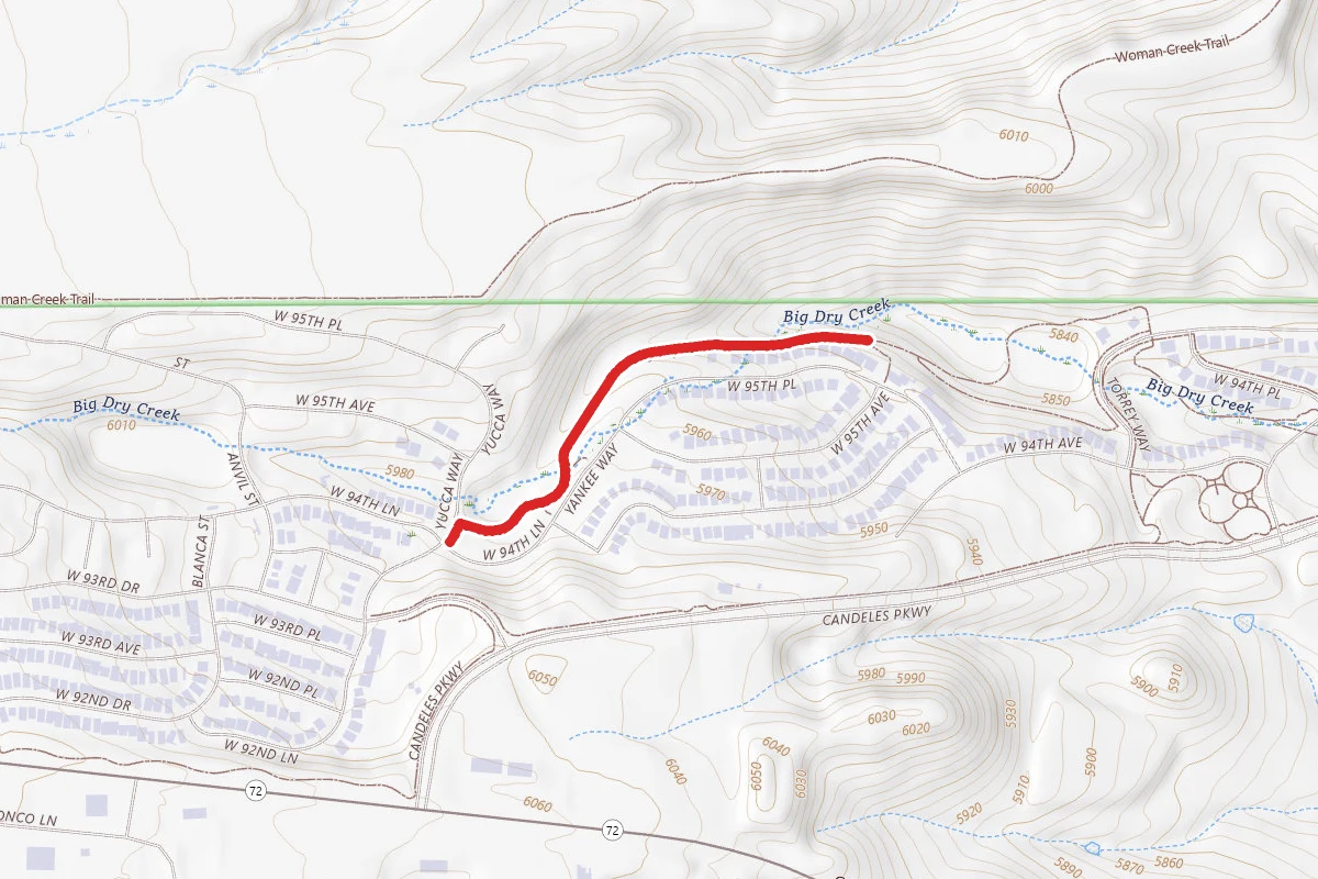 Big Dry Creek Trail route map