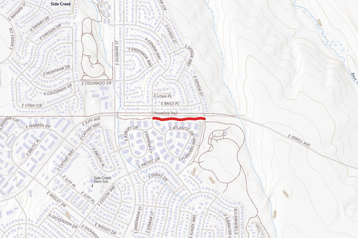 Powerline Trail route map
