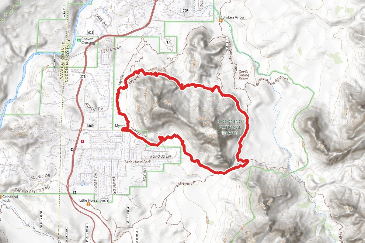 Chapel Trail to Broken Arrow Trail to Mystic Trail Loop