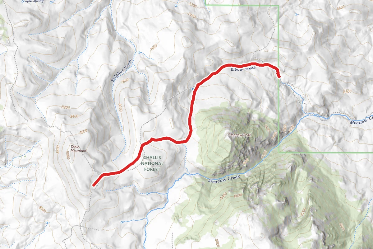 Meadow Creek route map