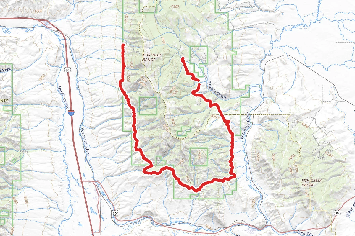 North Boundary Trail route map