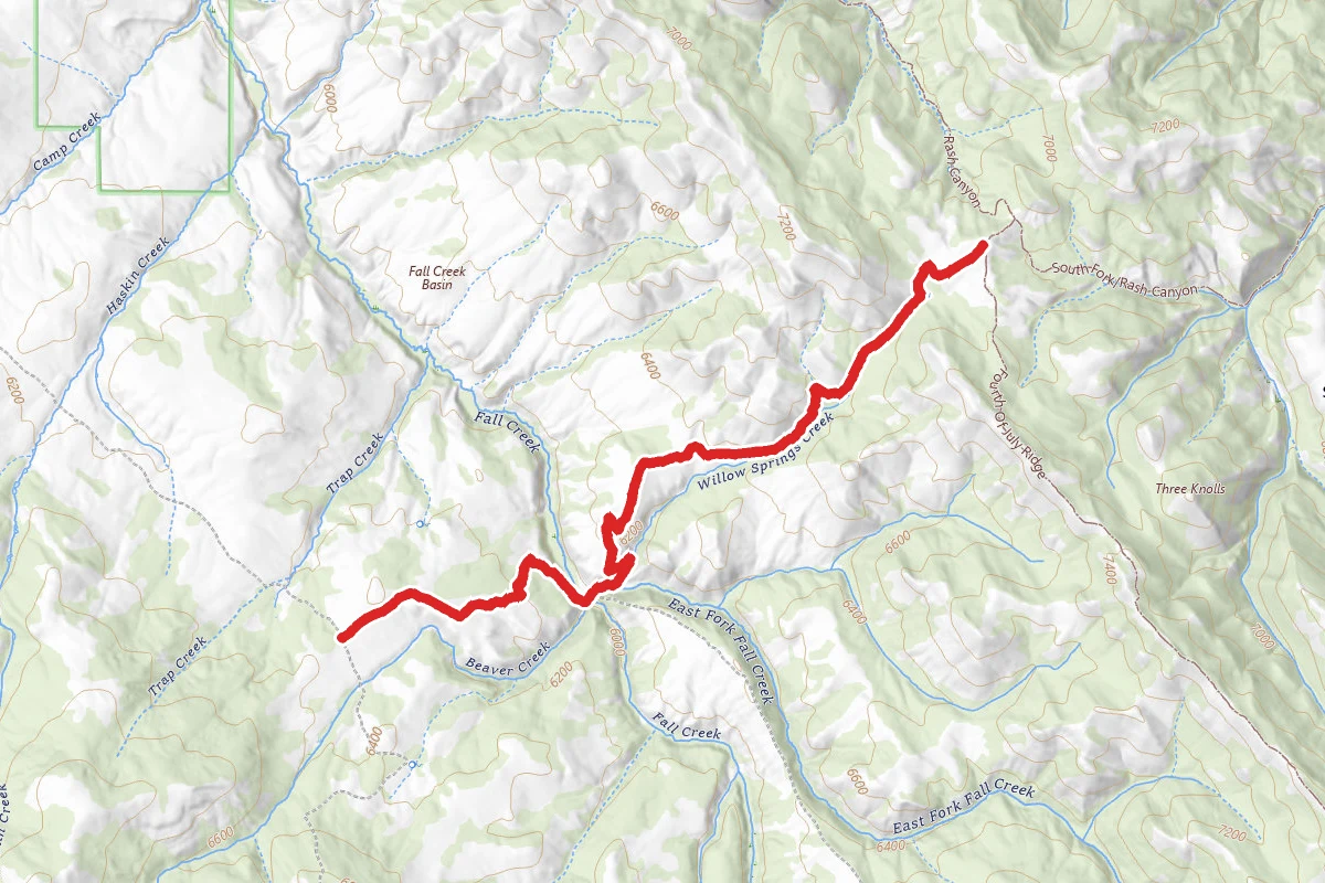 Willow Springs/Beaver Creek route map