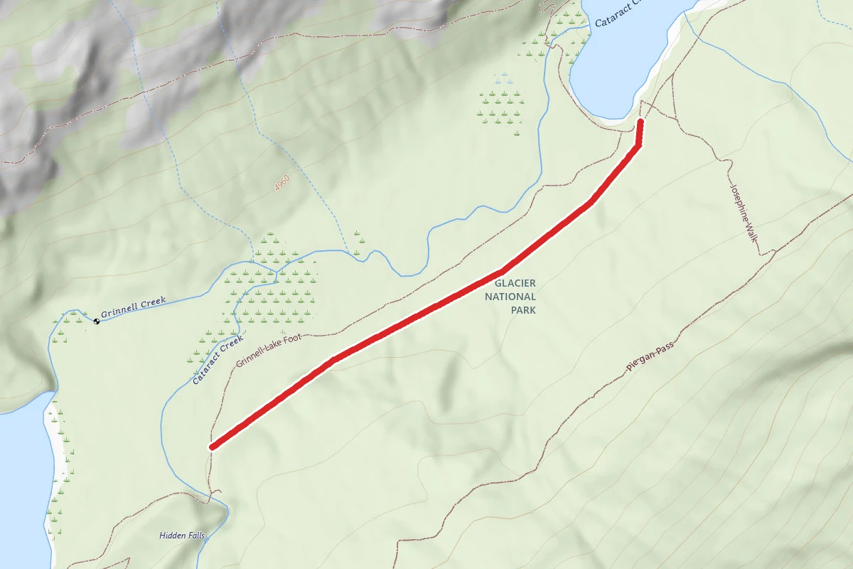 Grinnell Lake Horse route map