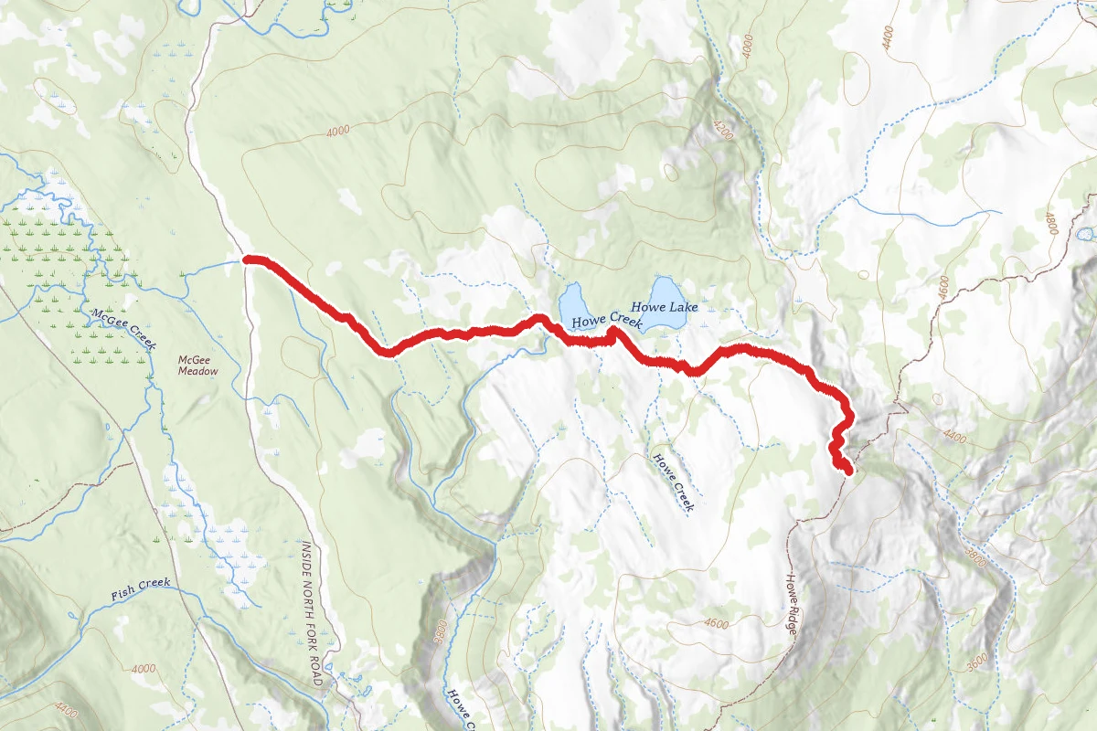 Howe Lake route map
