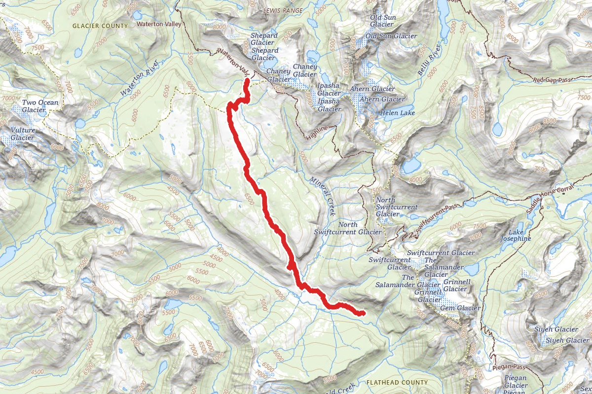 Flattop Mountain route map