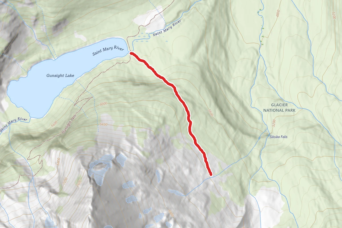 Jackson Glacier route map