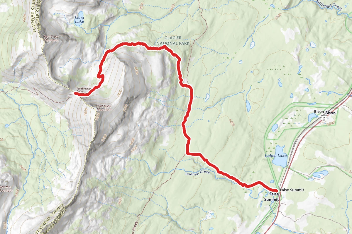 Firebrand Pass route map