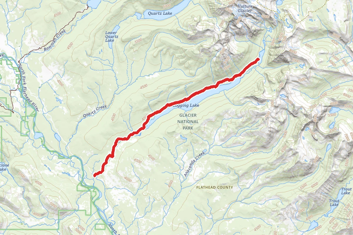 Logging Lake route map