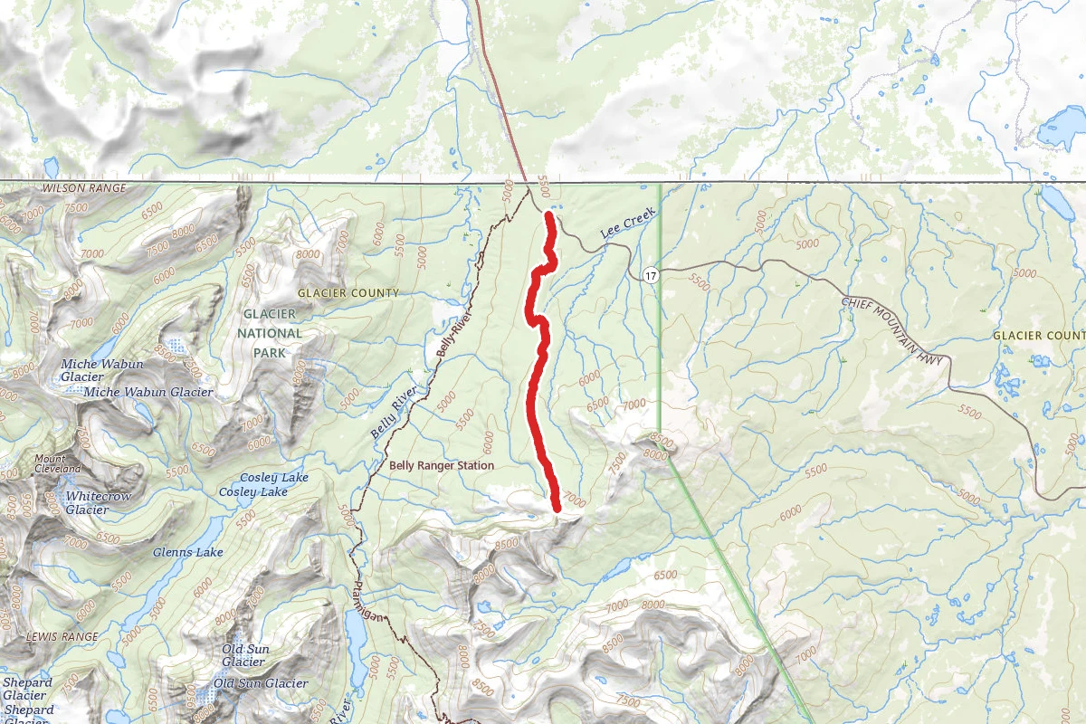 Lee Ridge route map