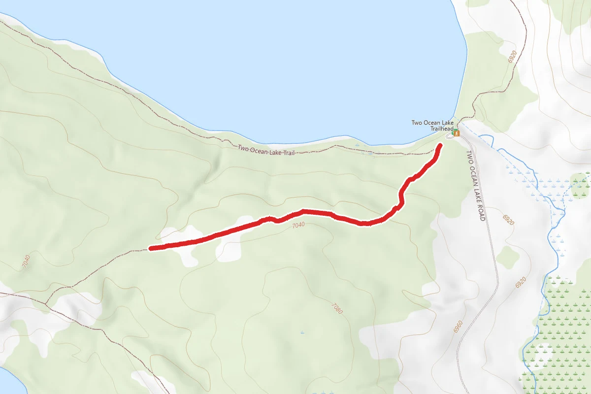 Two Ocean-Emma Matilda Cutoff Trail route map