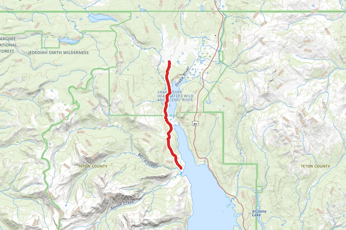 Glade Creek Trail route map