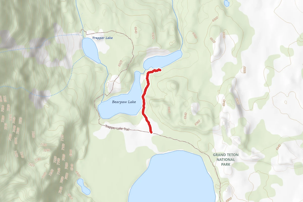 Bearpaw Lake Trail route map
