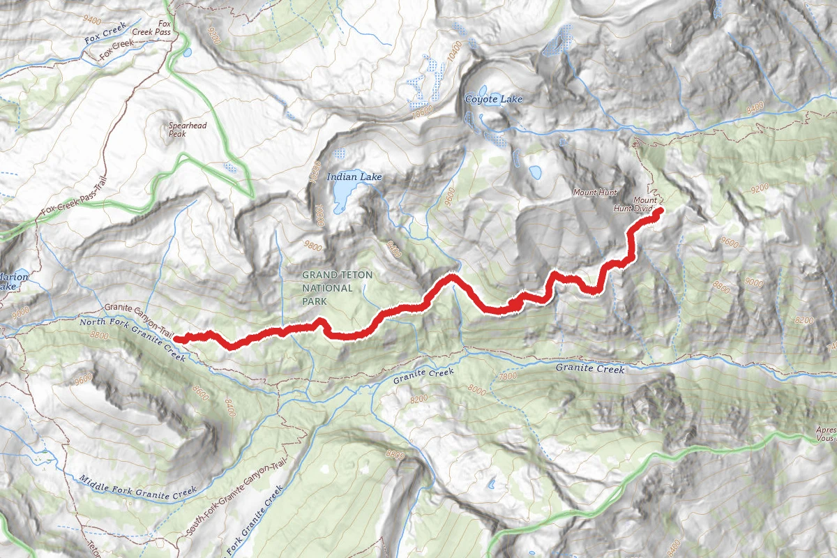 Mount Hunt Trail Trail route map