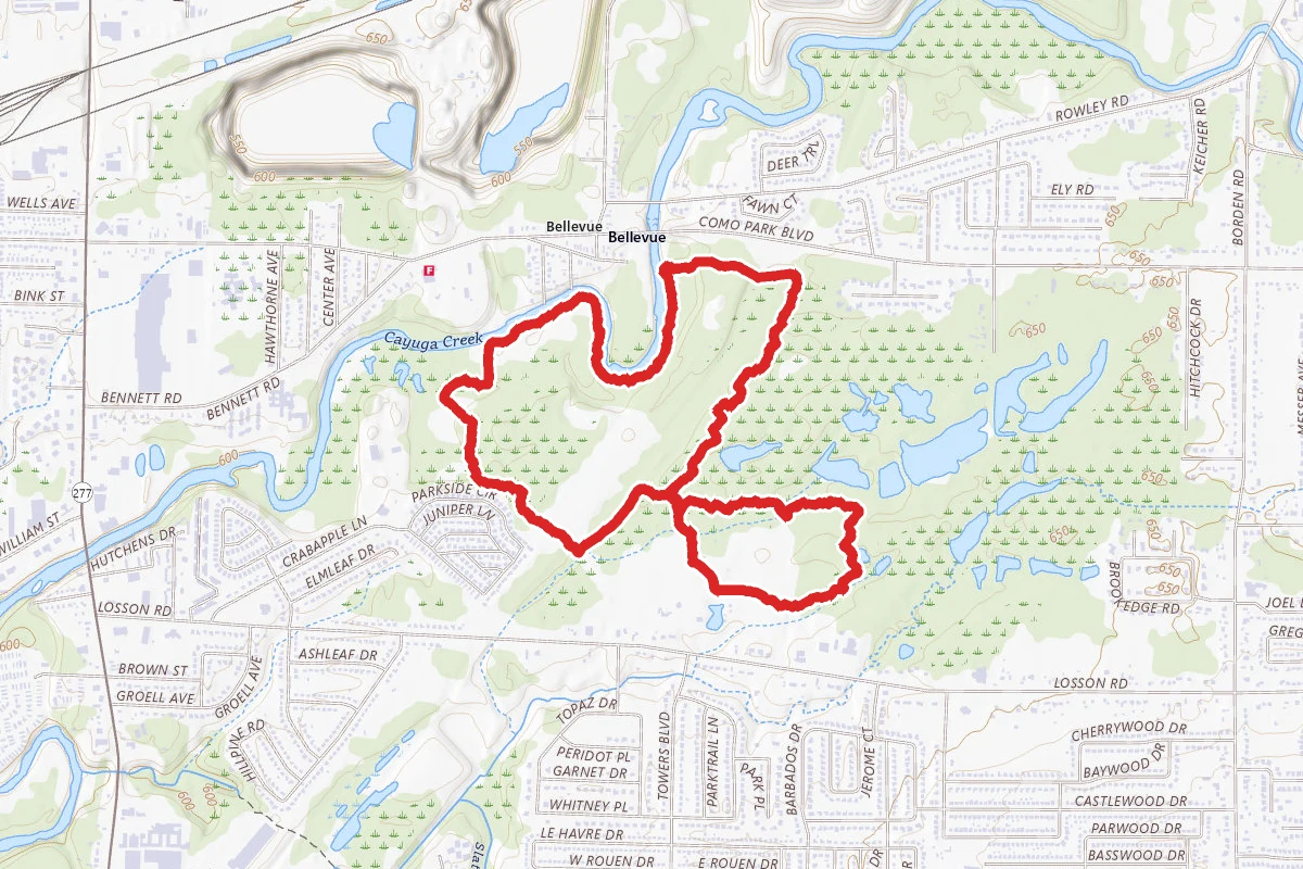 Ridge Run, Cayuga, Indian, Seneca and Aspen Grove Trail