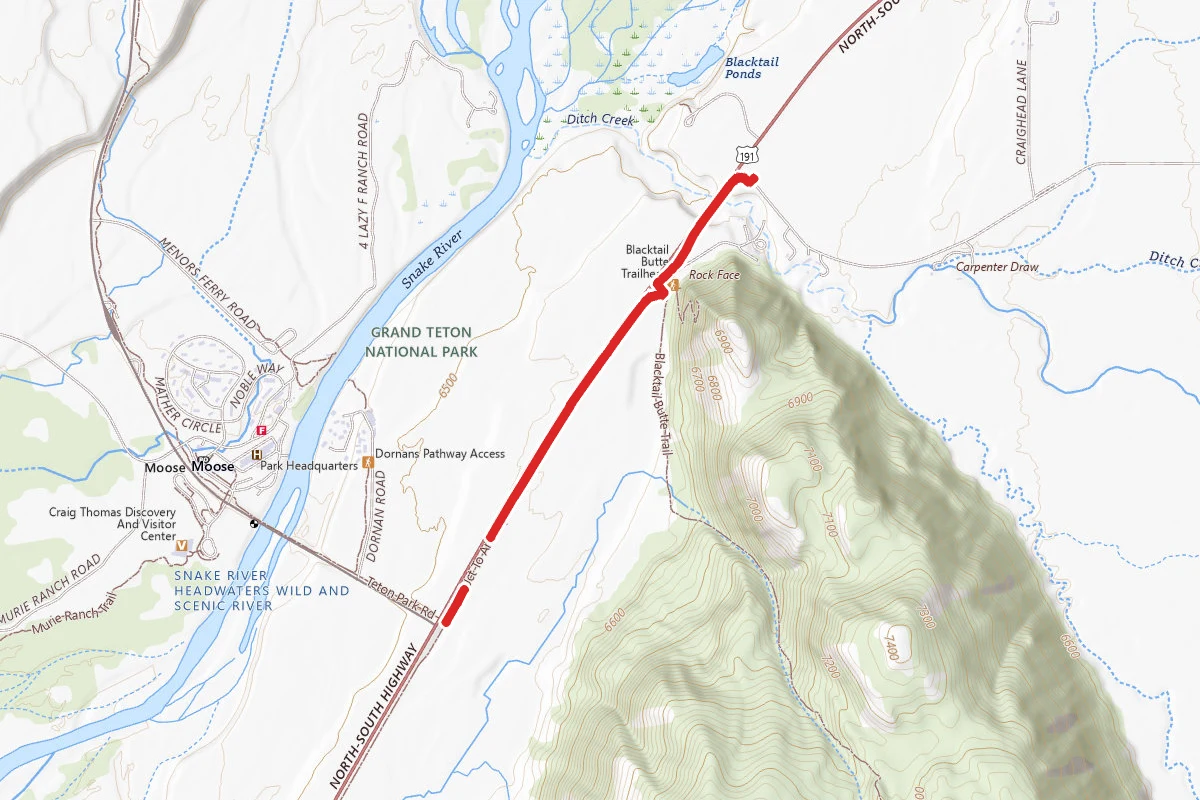 Moose Jct to Antelope Flats Rd