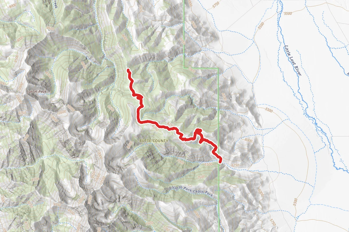 Sands Canyon Trail route map