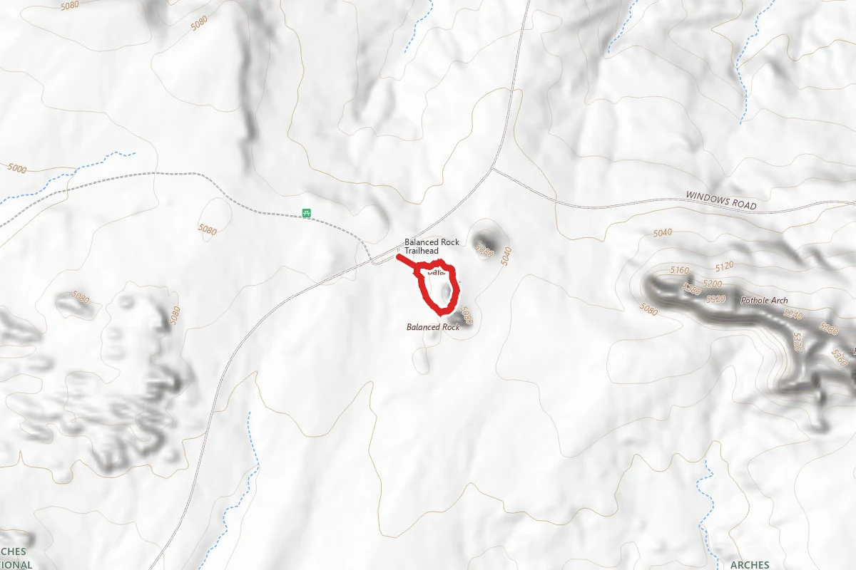 Balanced Rock Loop Trail route map