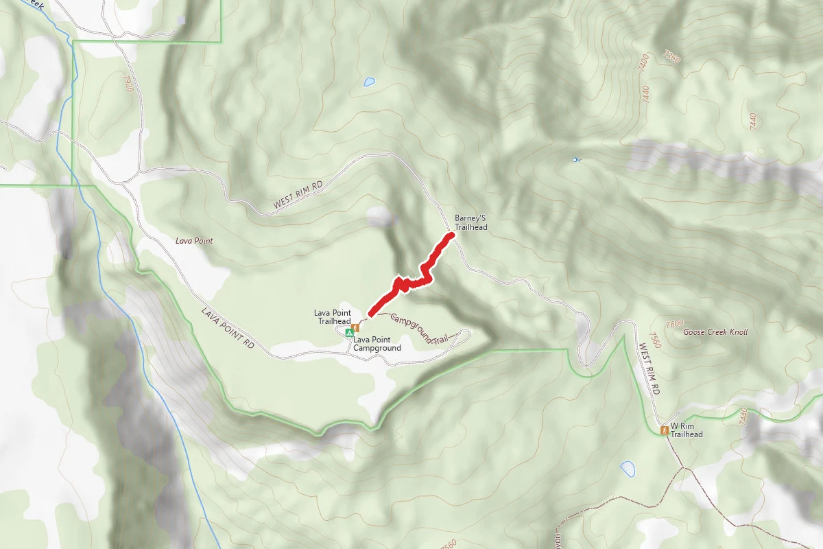Barney's Trail route map