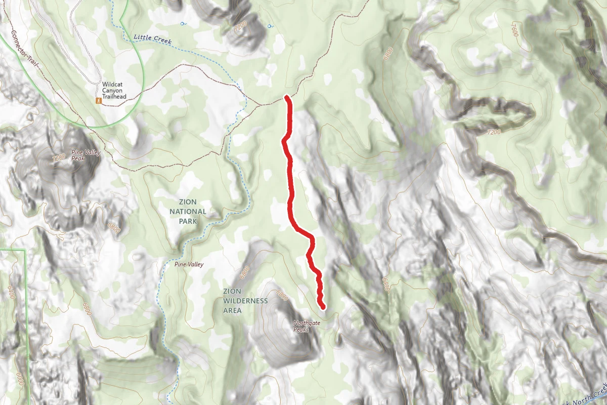 Northgate Peaks Trail route map