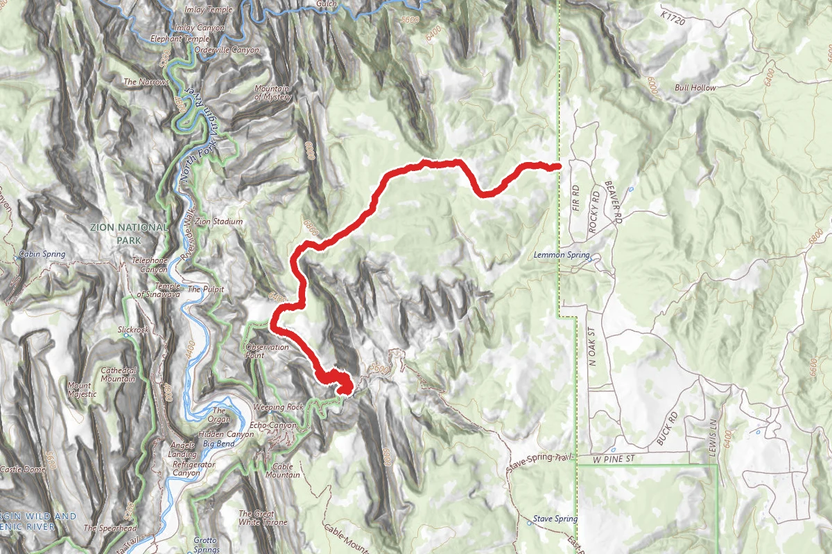 East Mesa Trail route map