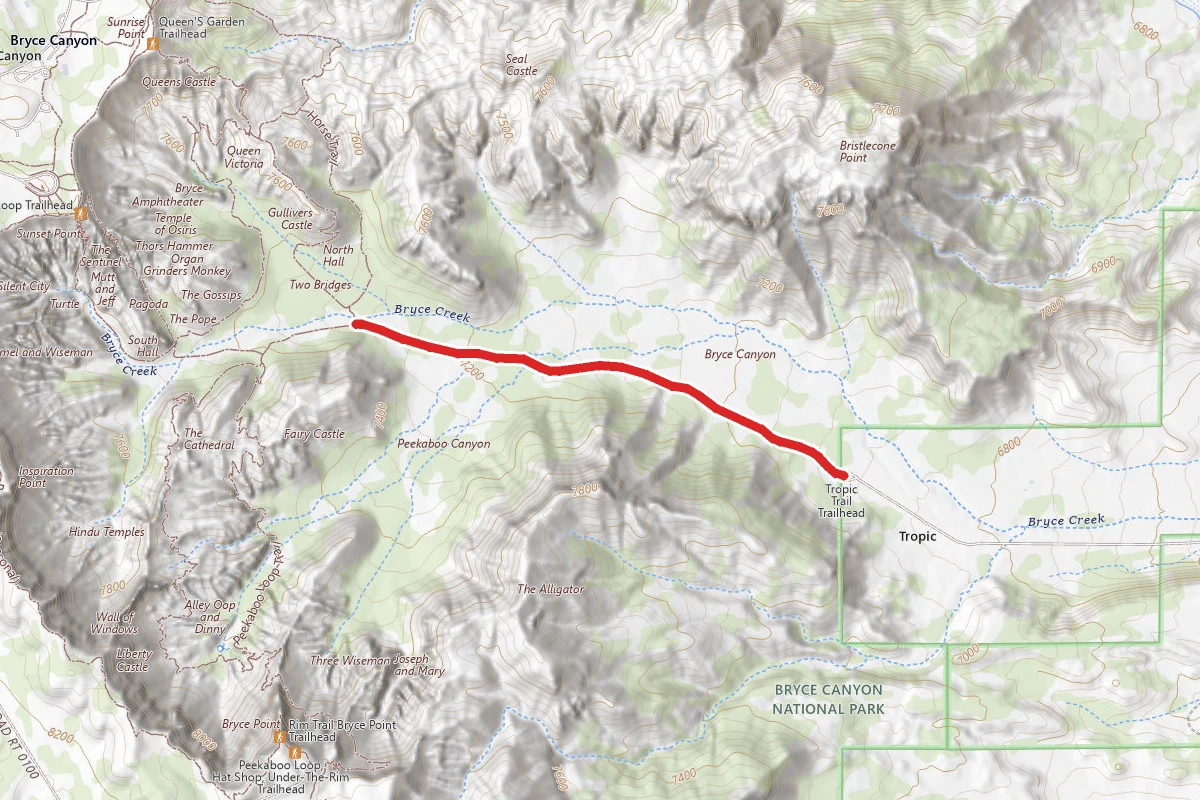 Tropic Trail route map