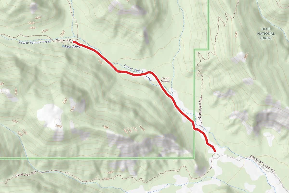 Bull Rush Hollow Trail route map