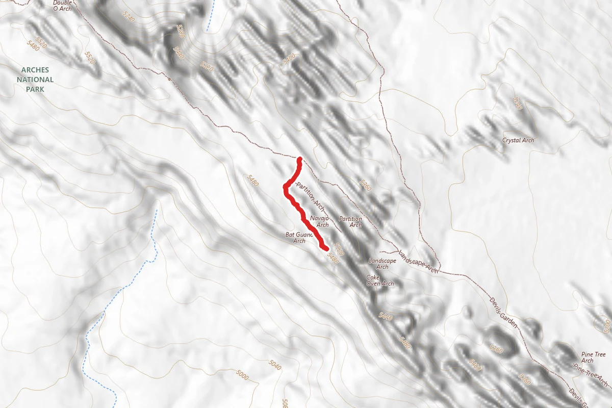 Navajo Arch route map