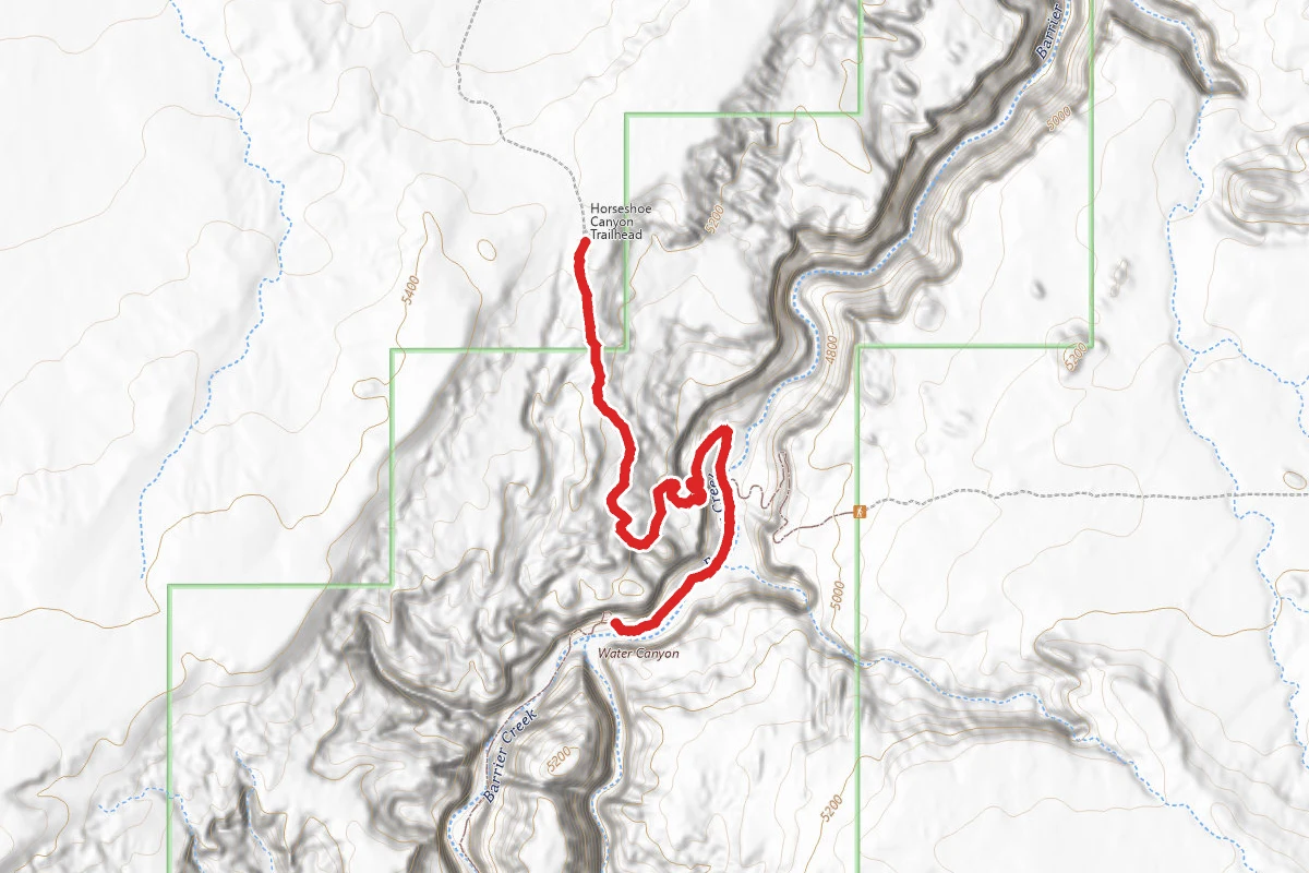 Horseshoe Canyon Trail route map