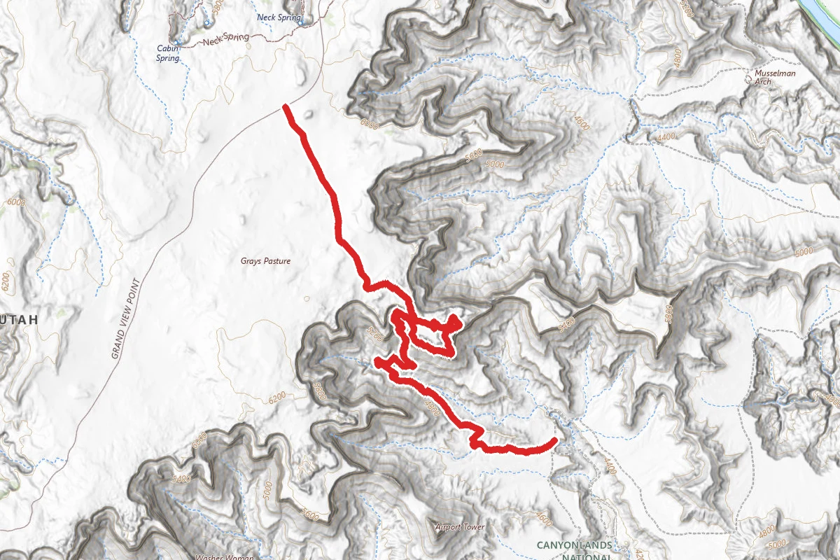 Lathrop Canyon route map