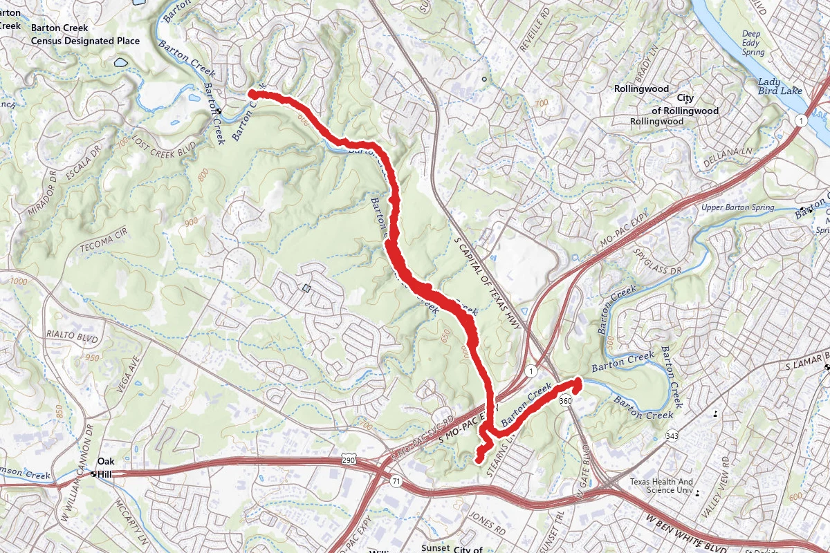 Barton Greenbelt Trail via Barton Creek Plaza