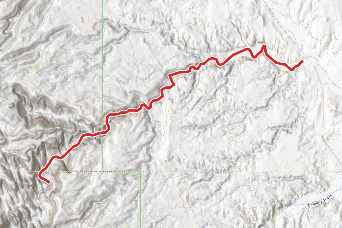 Cottonwood Wash route map