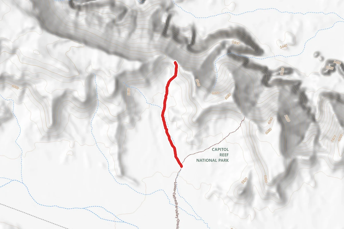 Lower Cathedral Valley Overlooks Route route map