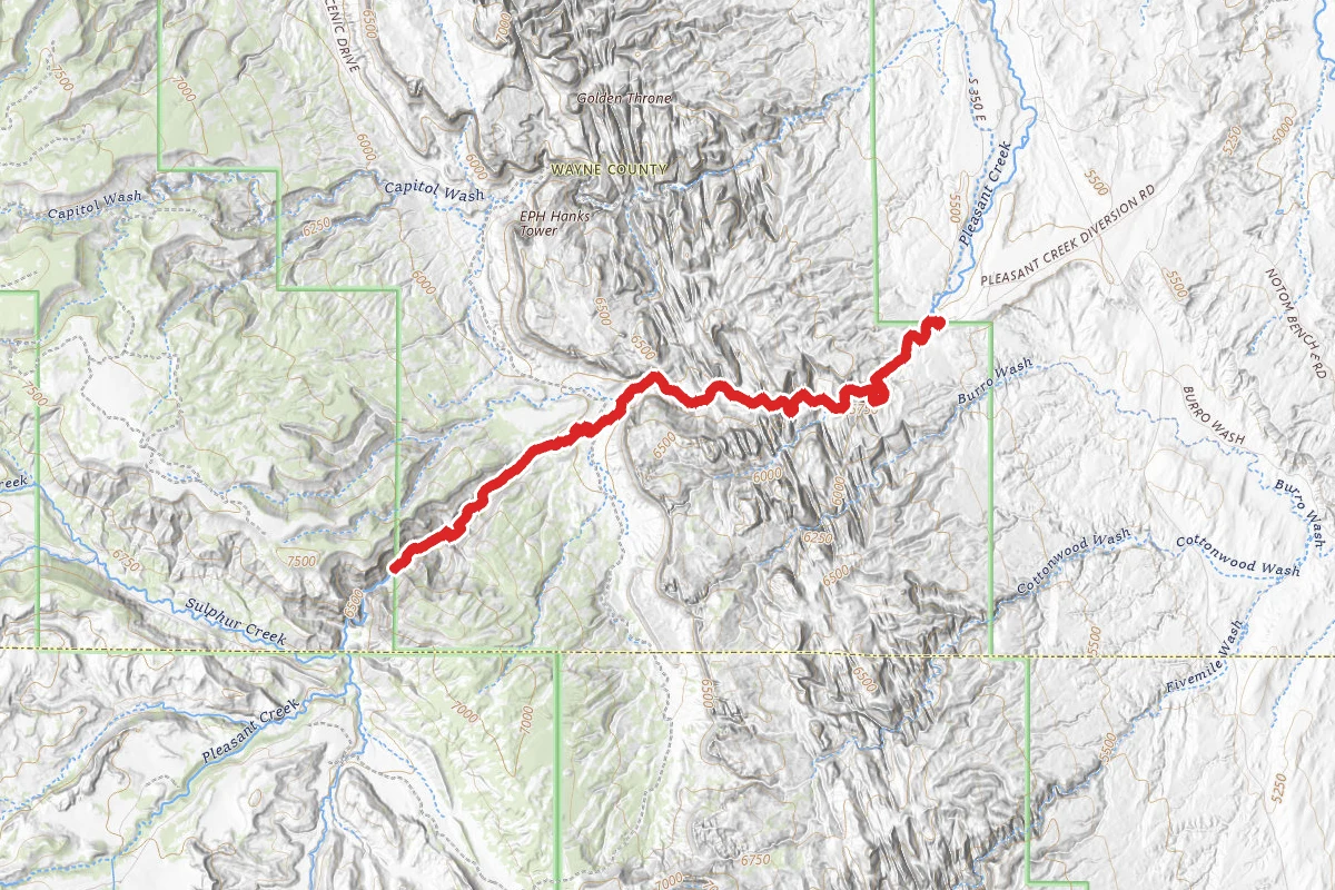 Pleasant Creek route map