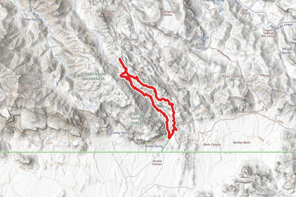 Peralta Trail to Cave to Bluff Springs