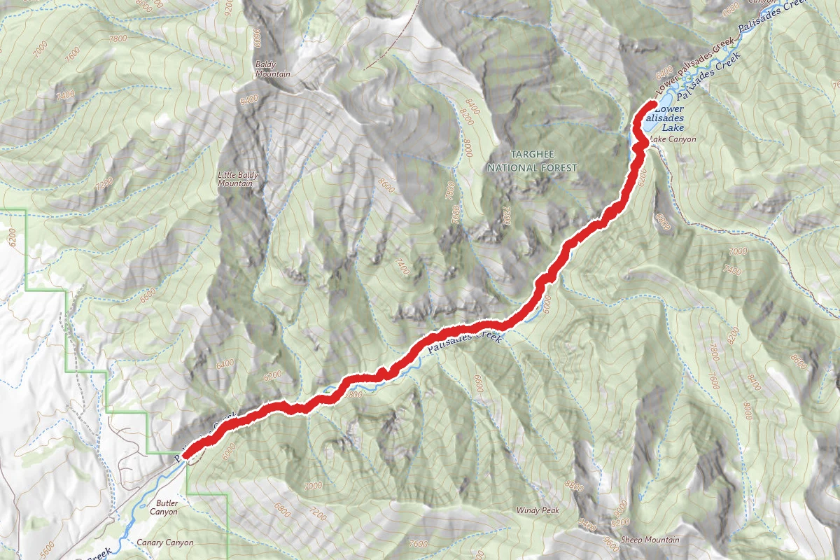 Upper Palisades Lake Trail to Lower Palisades Lake