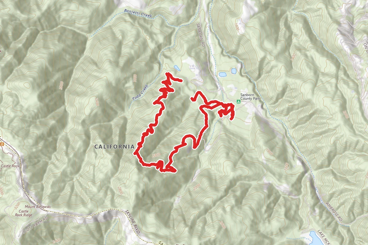 San Andreas Trail to Peterson Memorial Trail